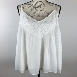 Halogen ~ Pleated Lace Detail Camisole